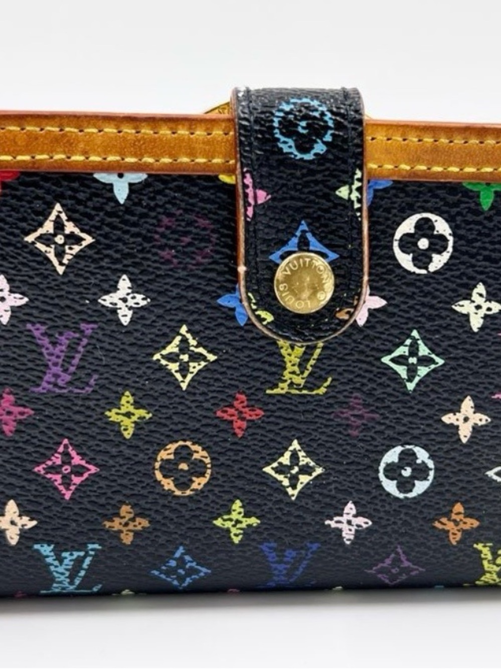 Louis Vuitton Black Multicolor Monogram Snap Wallet
